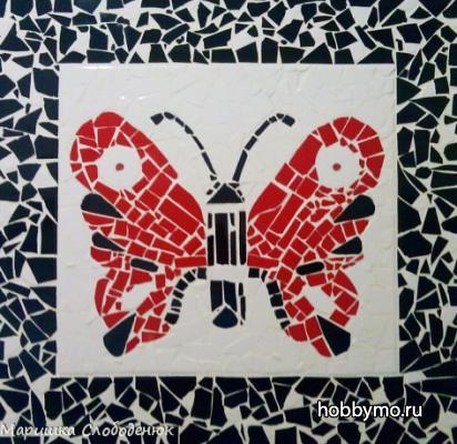 Бабочка из битой плитки Бабочка из битой плитки,,бабочка из плитки,мозаика из плитки,бабочки