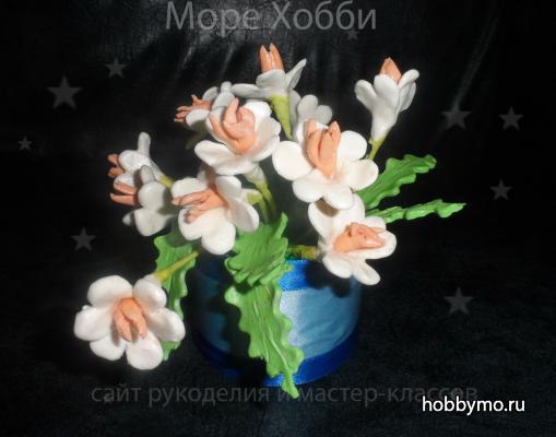 Букет цветов из холодного фарфора. Детские поделки Букет цветов из холодного фарфора. Детские поделки