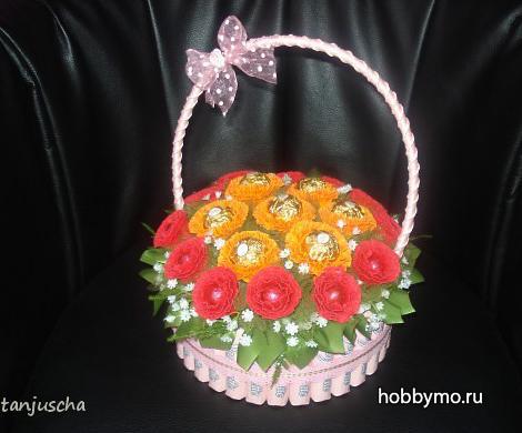 Корзина с цветами из конфет
Корзина с цветами из конфет,,корзины,корзинки,сладкие корзины,цветы из конфет