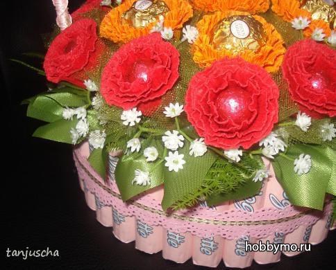 Корзина с цветами из конфет
Корзина с цветами из конфет,,корзины,корзинки,сладкие корзины,цветы из конфет