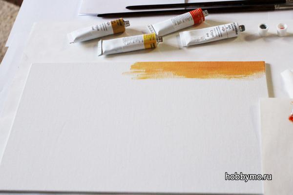 Картина маслом Пейзаж для начинающих Картина маслом Пейзаж для начинающих,,картина закат,пейзаж,закат,как писать картины масляными красками,масляные краски,картина маслом