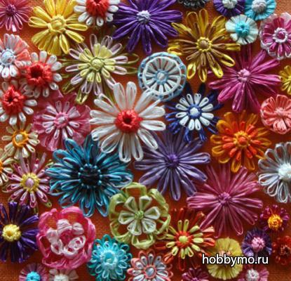 Цветок из ниток своими руками Цветок из ниток своими руками,,намотанные цветы,нитки,цветы из ниток