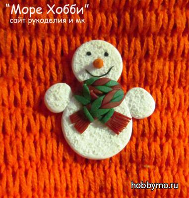 Снеговик из полимерной глины Снеговик из полимерной глины