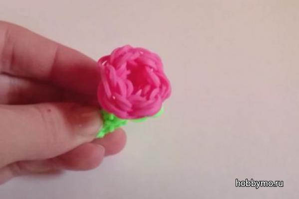 Фигурки из резинок. Цветок розы из резинок фото и видео Фигурки из резинок. Цветок розы из резинок фото и видео