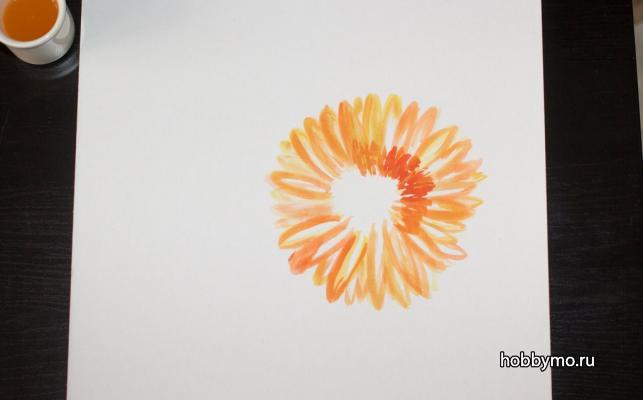 Гербера акварелью и маслом на абстрактном фоне Гербера акварелью и маслом на абстрактном фоне,,рисование,акварель,масляные краски,цветы,цветы акварелью
