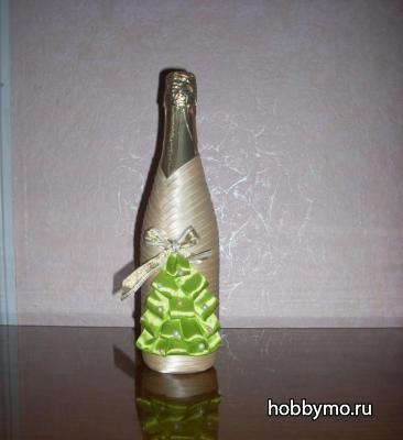 Украшение бутылки шампанского Украшение бутылки шампанского,,декор,новый год,украшение бутылки шампанского
