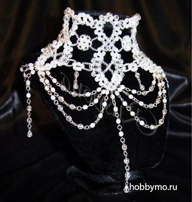 Свадебное колье Милен Фармер Свадебное колье Милен Фармер,,колье стойки,колье стойки из бисера,колье по мотивам милен фармер,свадебное колье из бисера,колье из бисера,колье милен фармер,свадебное колье,колье