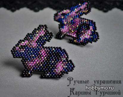 Заяц из бисера. Кирпичное плетение Заяц из бисера. Кирпичное плетение,,кирпичное плетение,заяц из бисера,животные из бисера
