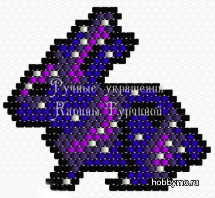 Заяц из бисера. Кирпичное плетение Заяц из бисера. Кирпичное плетение,,кирпичное плетение,заяц из бисера,животные из бисера