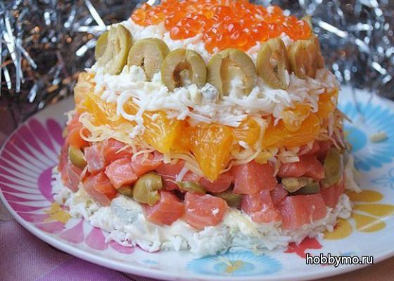 Салат с форелью и апельсином Салат с форелью и апельсином