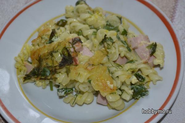 Макароны с сыром и колбасой Макароны с сыром и колбасой