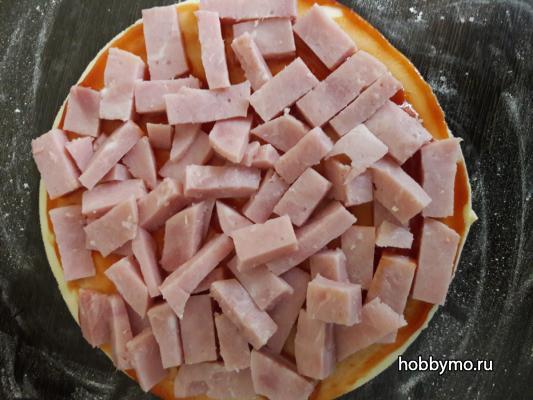 Пирог пицца с ветчиной Пирог пицца с ветчиной,,пицца,пицца с ветчиной,пицца с колбасой,пирог,пироги