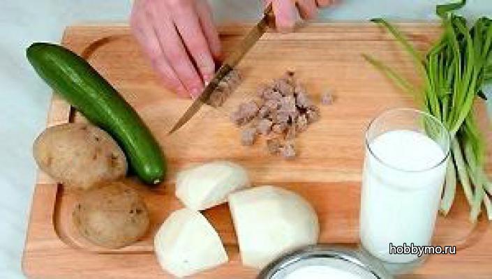 Окрошка на кефире Окрошка на кефире,,холодные блюда,холодные супы,окрошка на кефире,окрошка,первые блюда