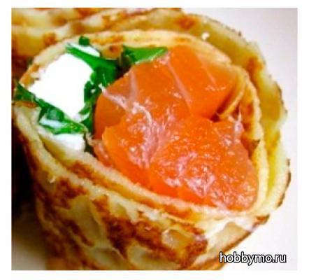 Блинчики с красной рыбой Блинчики с красной рыбой,,блины с рыбой,блинчики,блины,блины на молоке,первые блюда