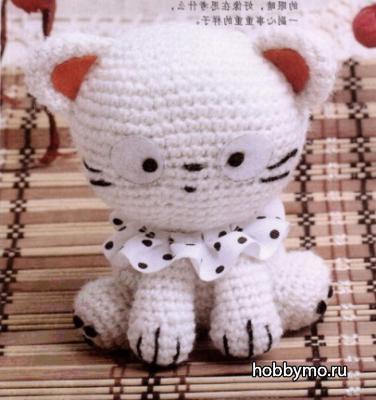 Белый котенок амигуруми. Вязание крючком,игрушки,вязание крючком,вязание,котенок,кошки,коты,амигуруми