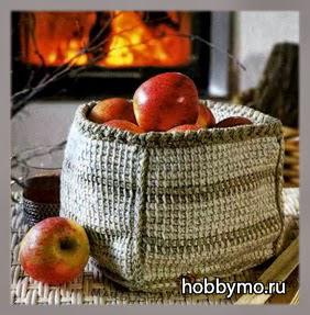 Вязаная коробочка крючком