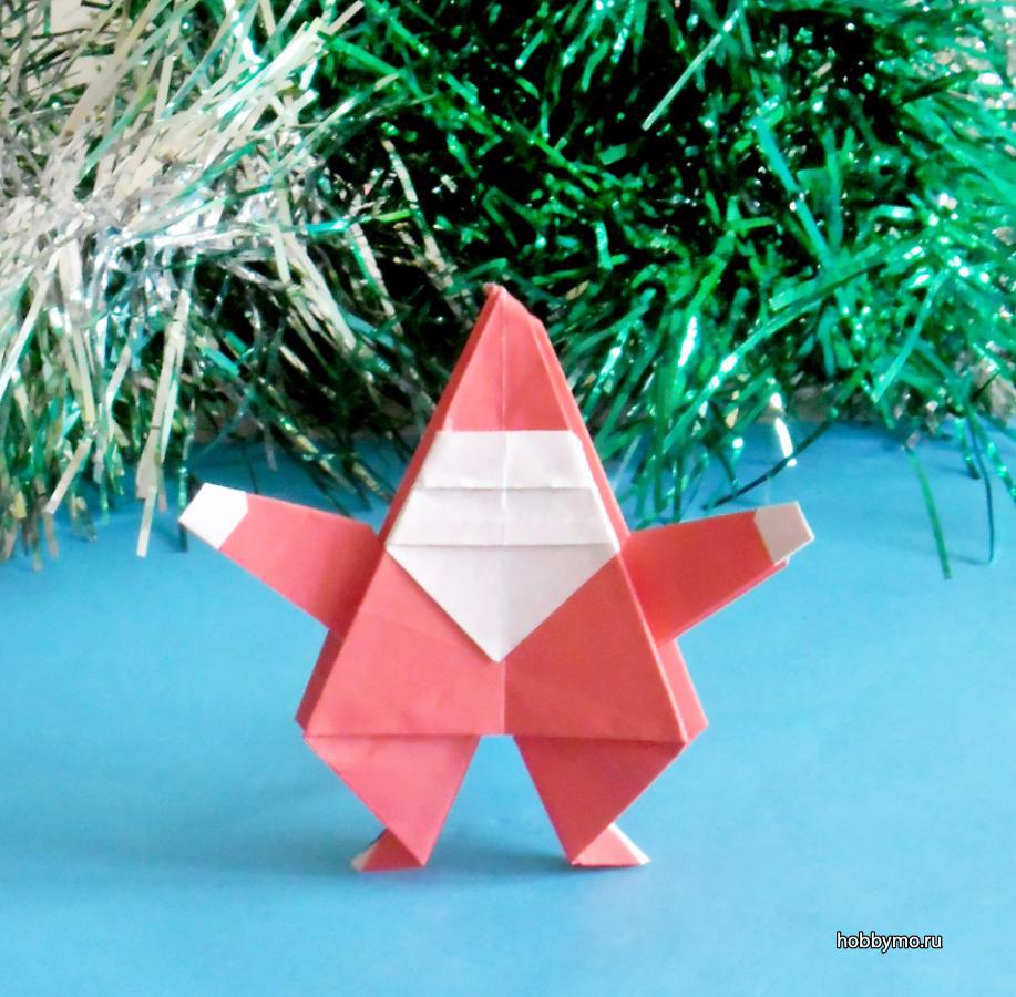 Оригами дед мороз из бумаги. Оригами дед Мороз. Новогодние оригами дед Мороз. Оригами к новому году для детей. Оригами Санта Клаус.