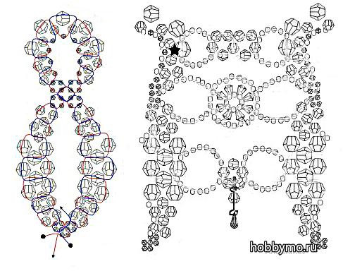 Ожерелье из бисера с ромашками схема