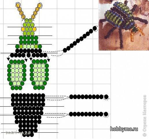 Жук олень из бисера схема