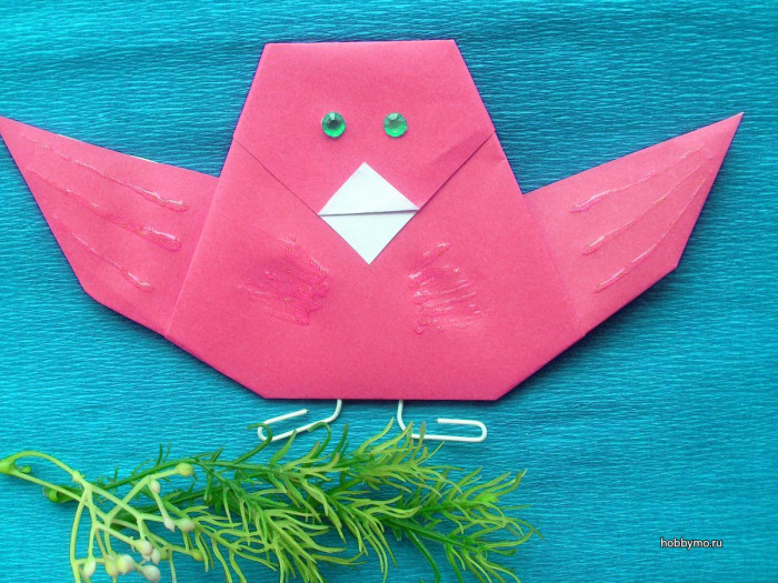Модульное оригами «Царь птица». Схема сборки пошагово с фото